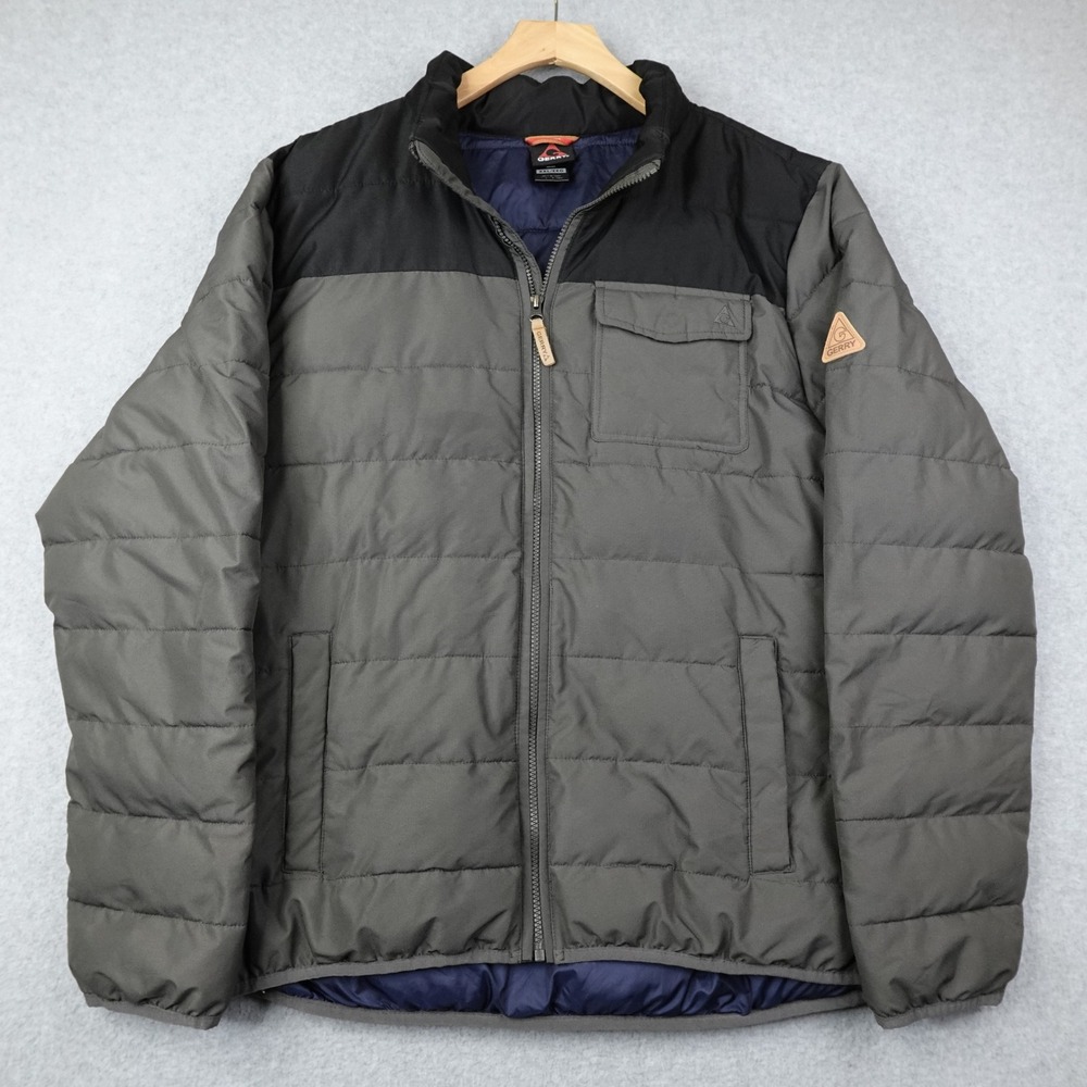 Gerry Bearwood Workwear Jacket Mens XXL Black Grey Puffer Full Zip Warmth